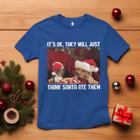 Funny Christmas Dog And Cat T Shirt It's Ok They Will Just Think Santa Ate Them - Wonder Print Shop