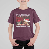 Funny Christmas Dog And Cat T Shirt For Kid It's Ok They Will Just Think Santa Ate Them - Wonder Print Shop