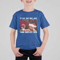 Funny Christmas Dog And Cat T Shirt For Kid It's Ok They Will Just Think Santa Ate Them - Wonder Print Shop