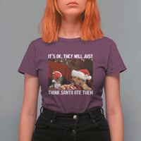 Funny Christmas Dog And Cat T Shirt For Women It's Ok They Will Just Think Santa Ate Them - Wonder Print Shop