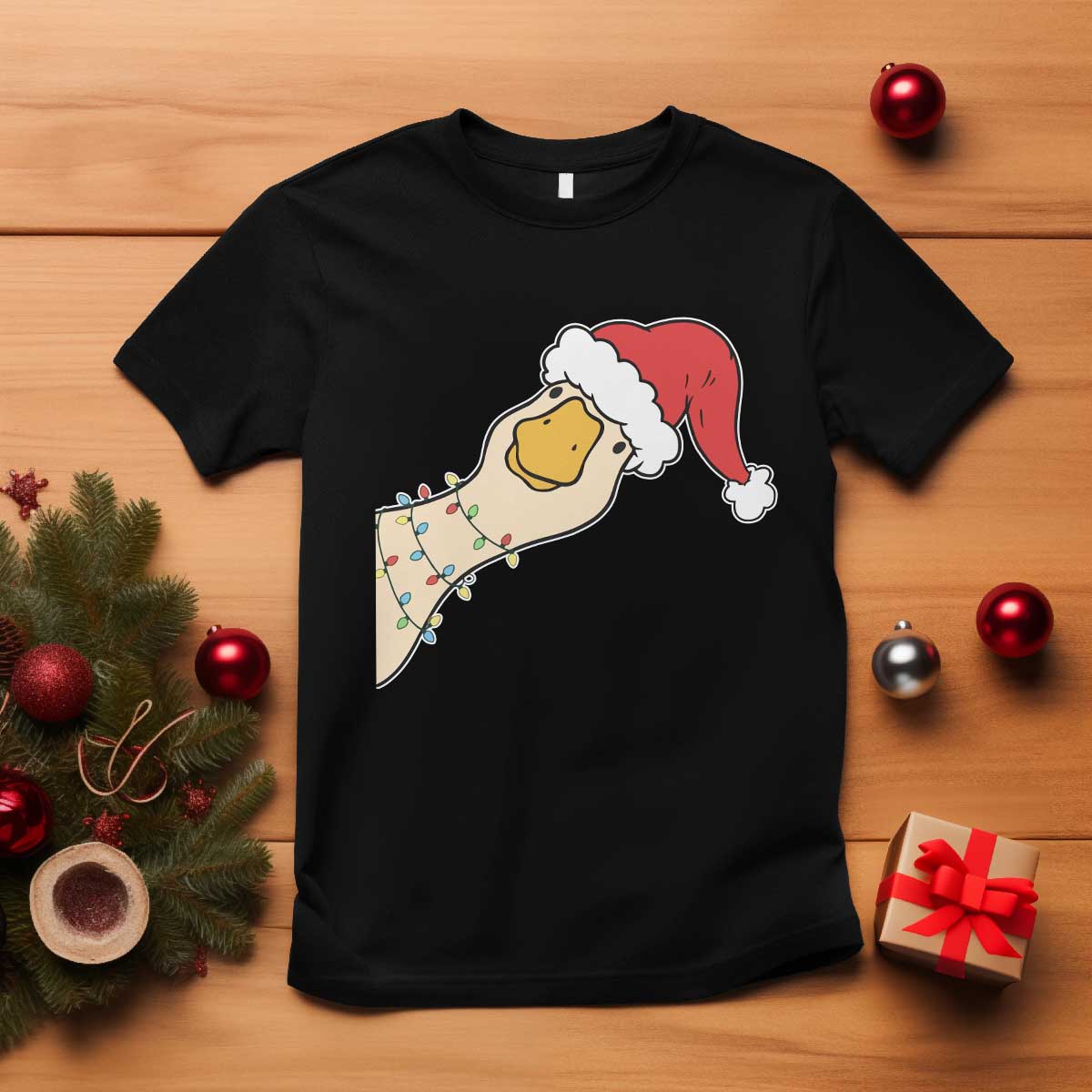 Funny Christmas Silly Goose Festive Holiday T Shirt - Wonder Print Shop