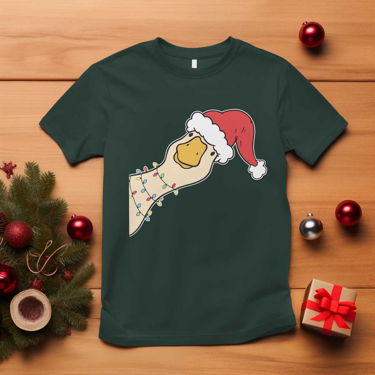 Funny Christmas Silly Goose Festive Holiday T Shirt - Wonder Print Shop