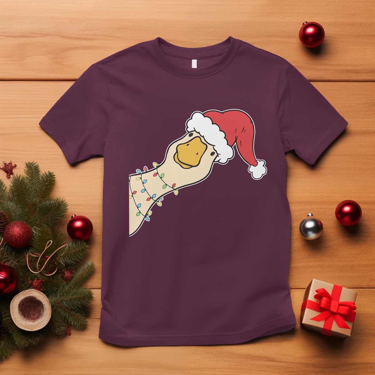 Funny Christmas Silly Goose Festive Holiday T Shirt - Wonder Print Shop