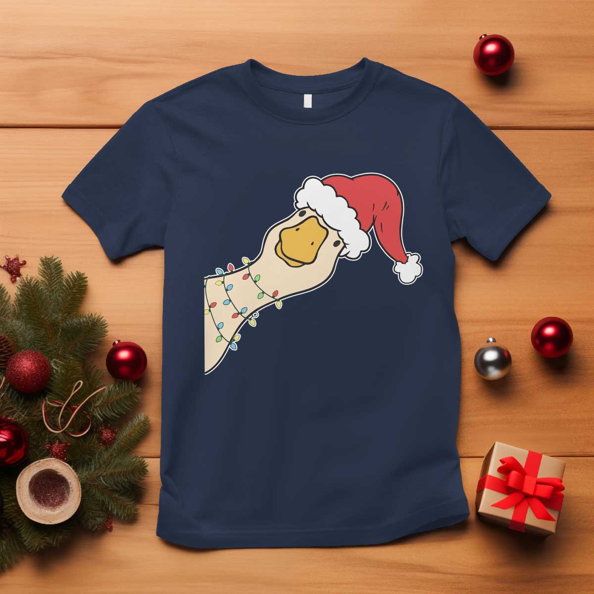 Funny Christmas Silly Goose Festive Holiday T Shirt - Wonder Print Shop