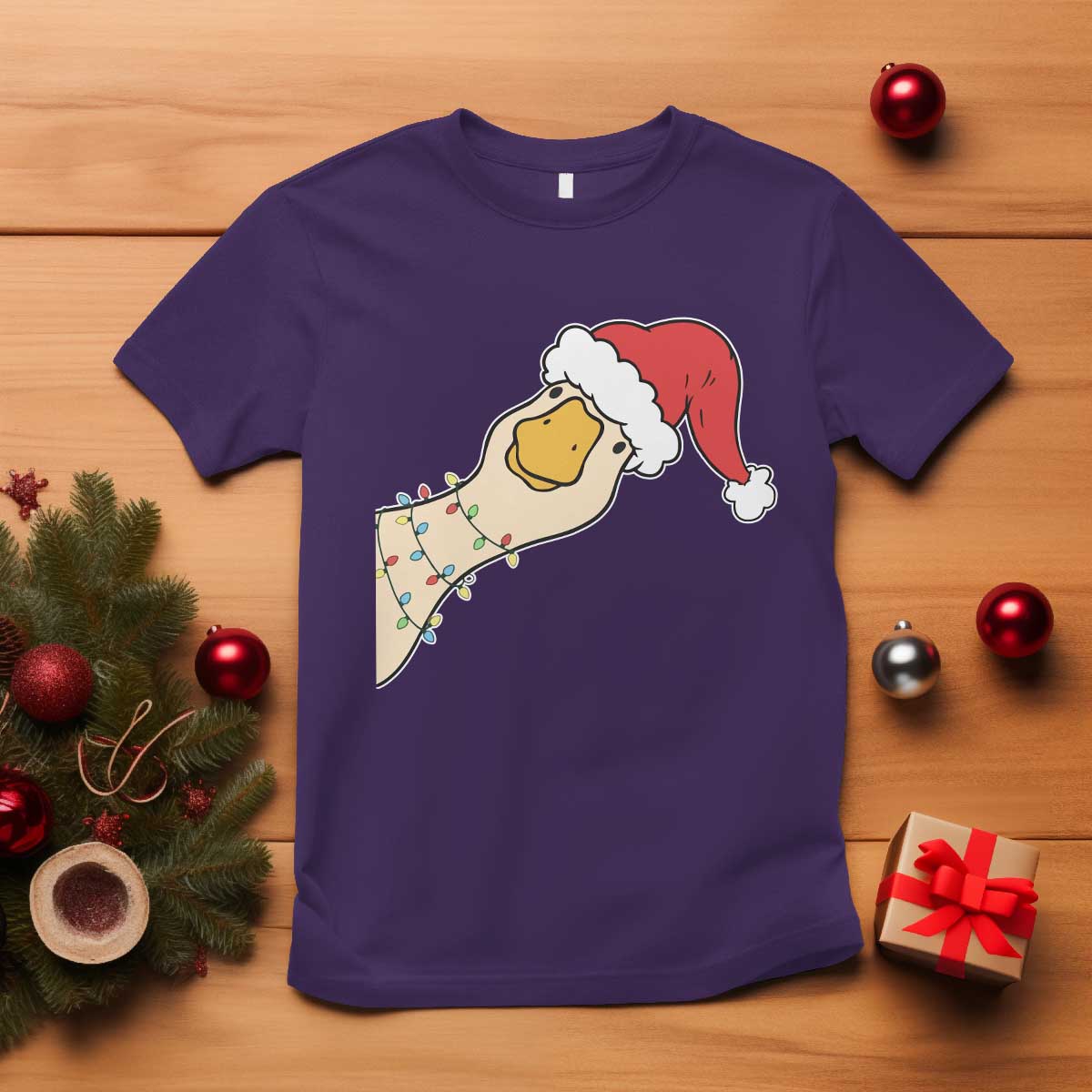Funny Christmas Silly Goose Festive Holiday T Shirt - Wonder Print Shop