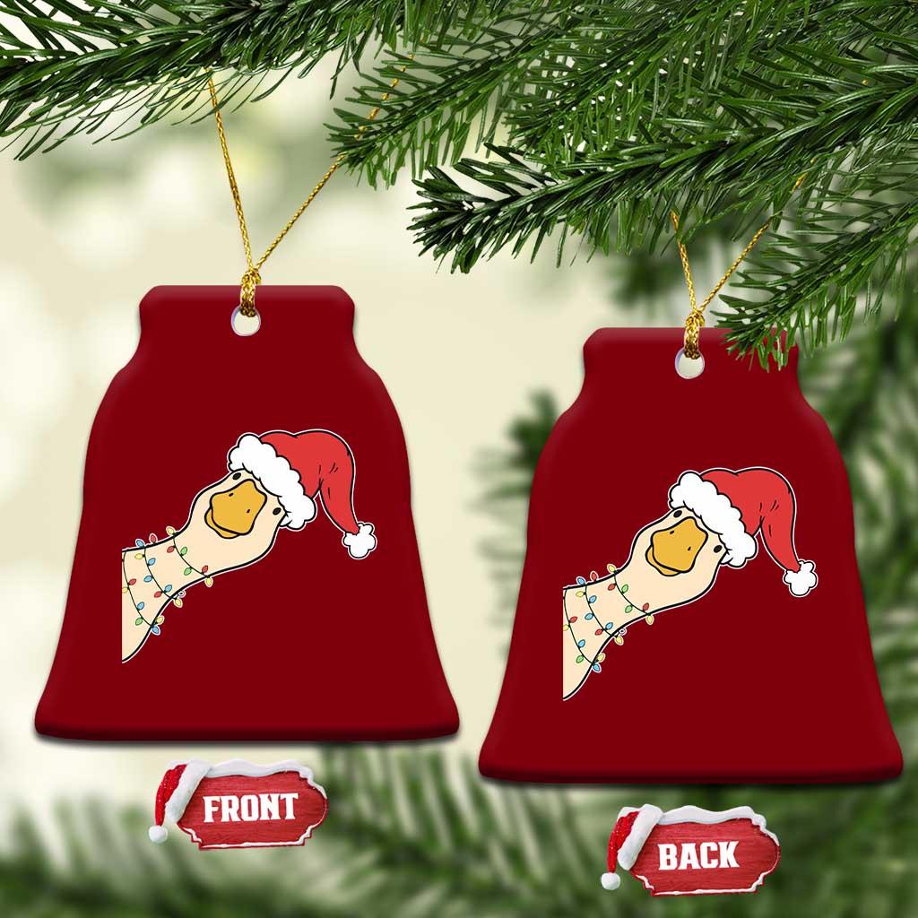 Funny Christmas Silly Goose Festive Holiday Ceramic Ornament - Wonder Print Shop