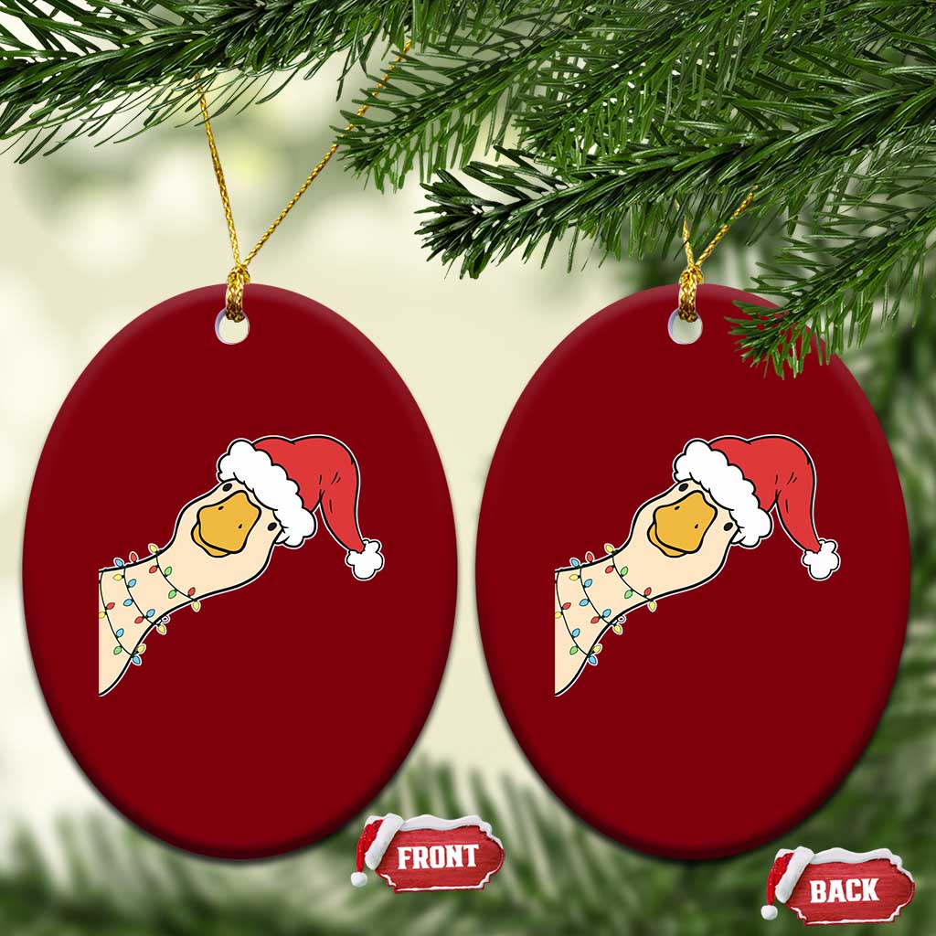 Funny Christmas Silly Goose Festive Holiday Ceramic Ornament - Wonder Print Shop