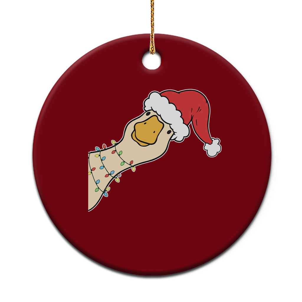 Funny Christmas Silly Goose Festive Holiday Ceramic Ornament - Wonder Print Shop