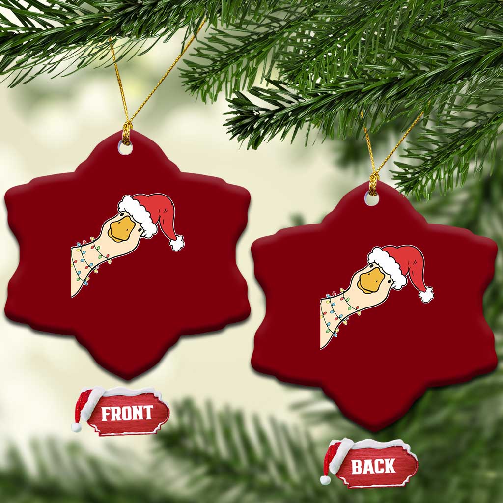 Funny Christmas Silly Goose Festive Holiday Ceramic Ornament - Wonder Print Shop