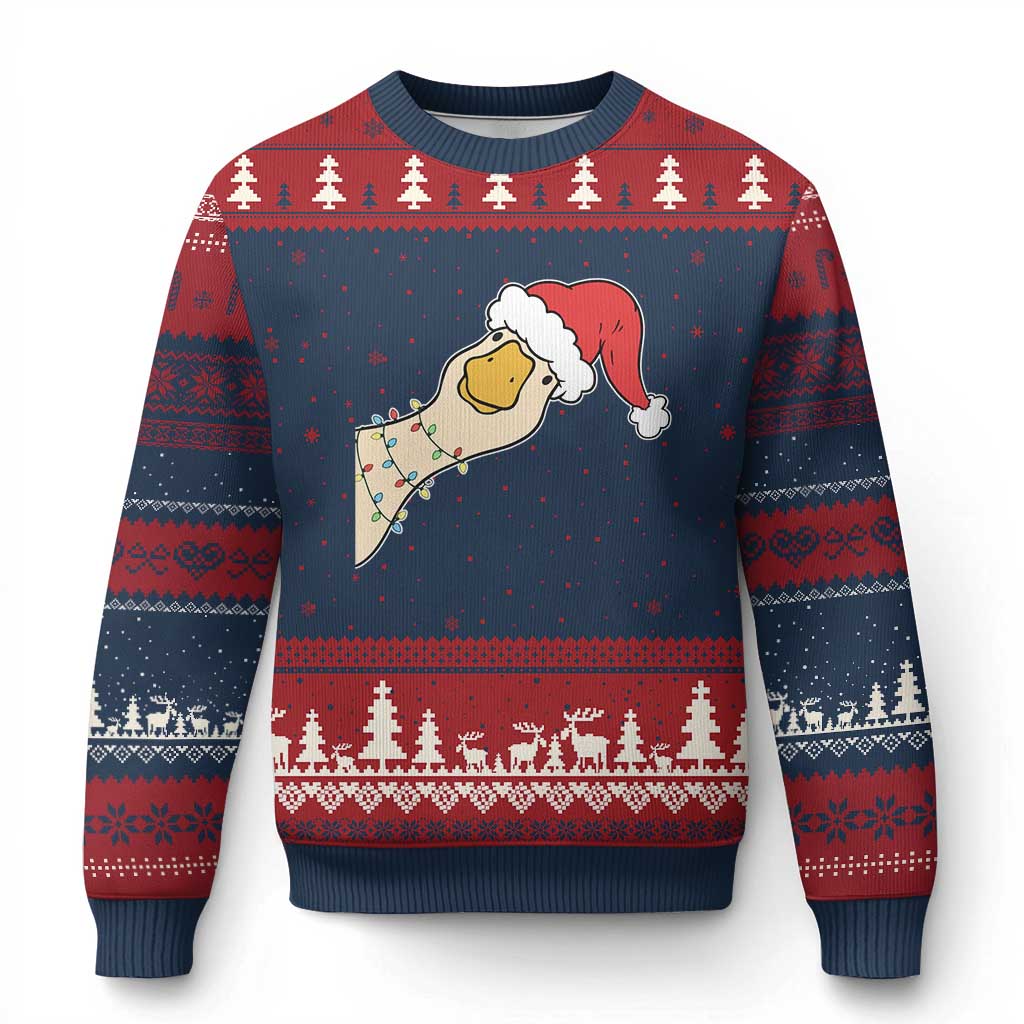 Funny Xmas Silly Goose Festive Holiday Ugly Christmas Sweater - Wonder Print Shop