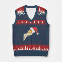 Funny Xmas Silly Goose Festive Holiday V-Neck Knit Sweater Vest - Wonder Print Shop