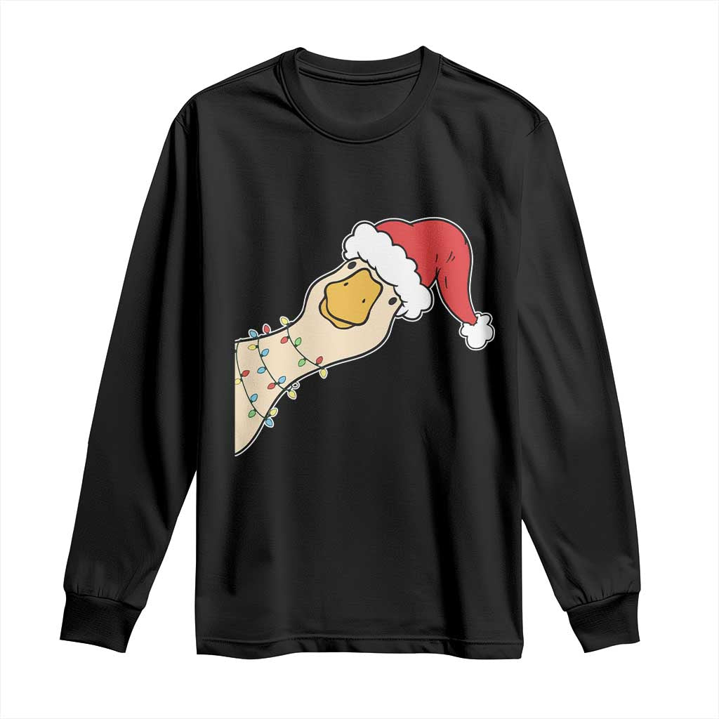 Funny Christmas Silly Goose Festive Holiday Long Sleeve Shirt - Wonder Print Shop