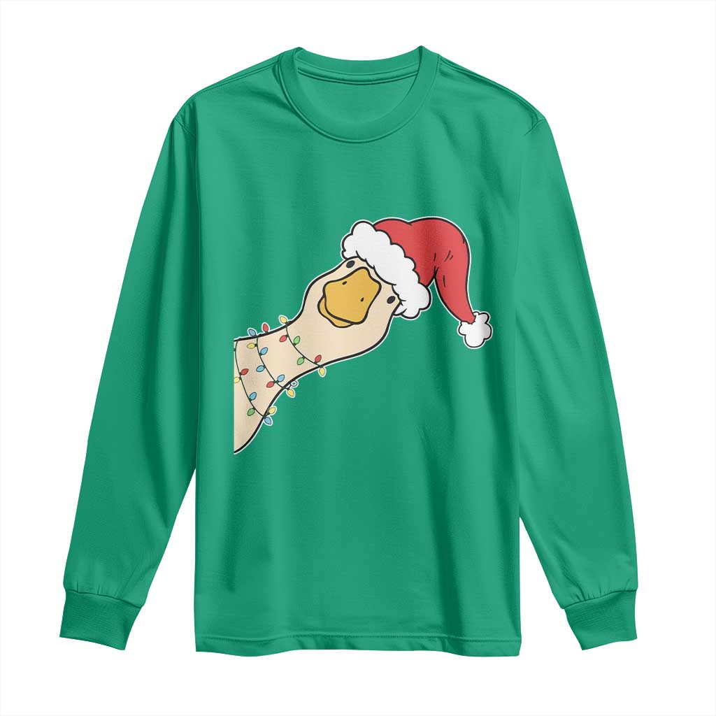 Funny Christmas Silly Goose Festive Holiday Long Sleeve Shirt - Wonder Print Shop