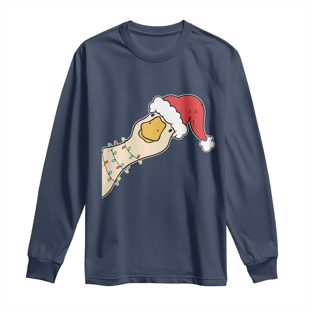 Funny Christmas Silly Goose Festive Holiday Long Sleeve Shirt - Wonder Print Shop