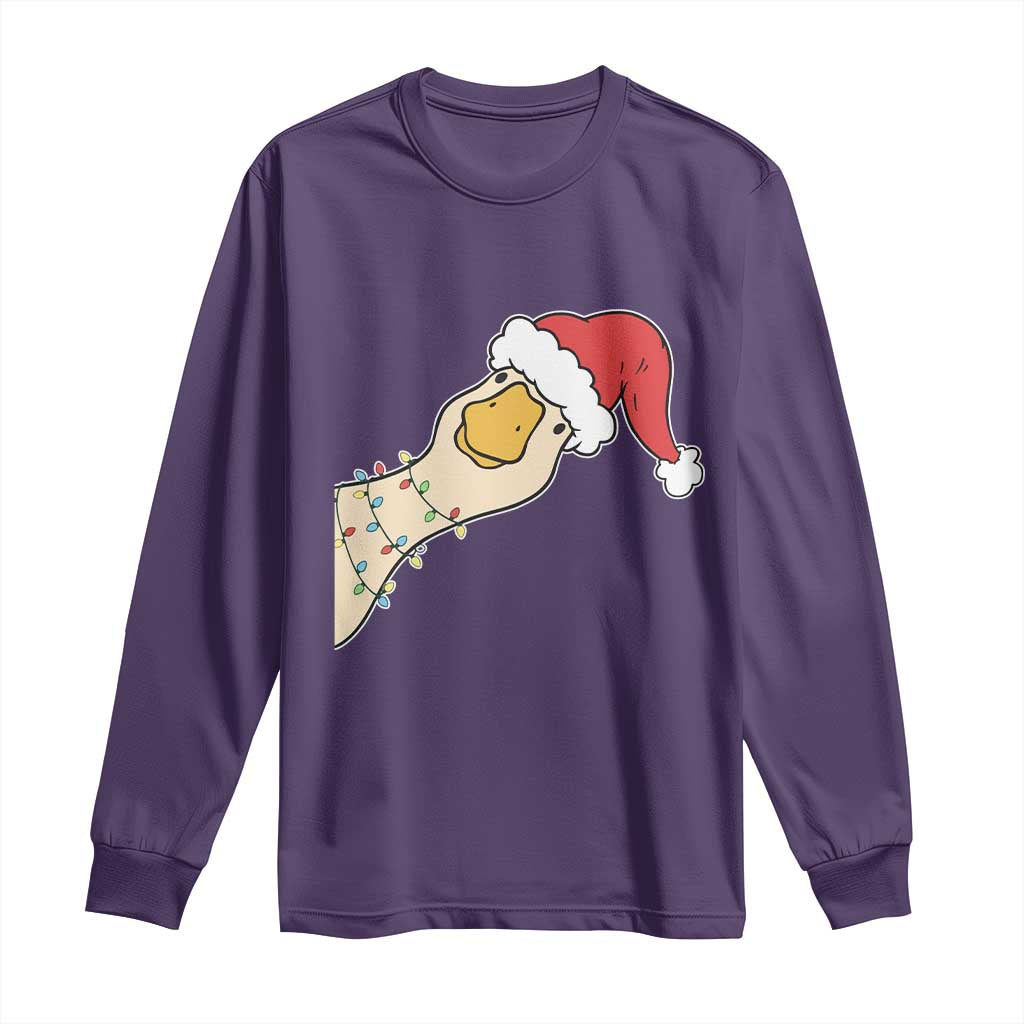 Funny Christmas Silly Goose Festive Holiday Long Sleeve Shirt - Wonder Print Shop