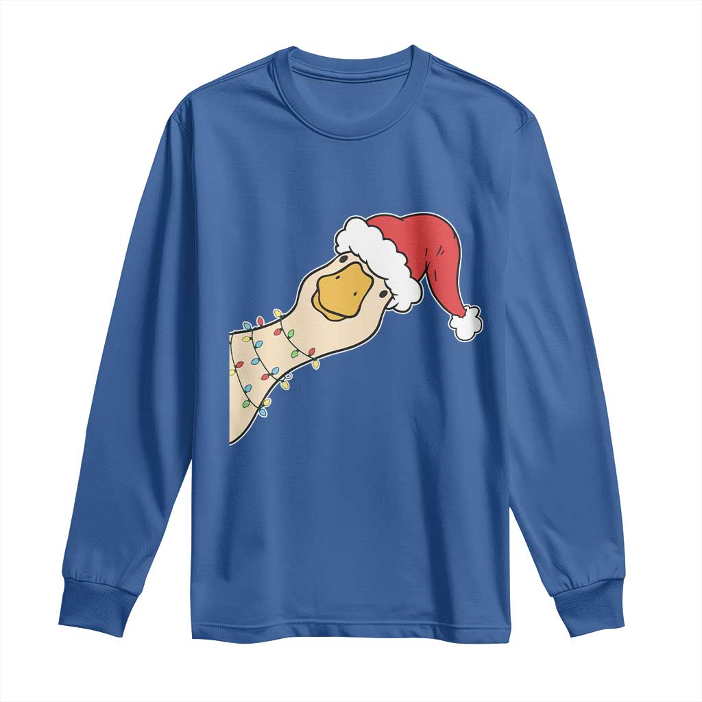 Funny Christmas Silly Goose Festive Holiday Long Sleeve Shirt - Wonder Print Shop