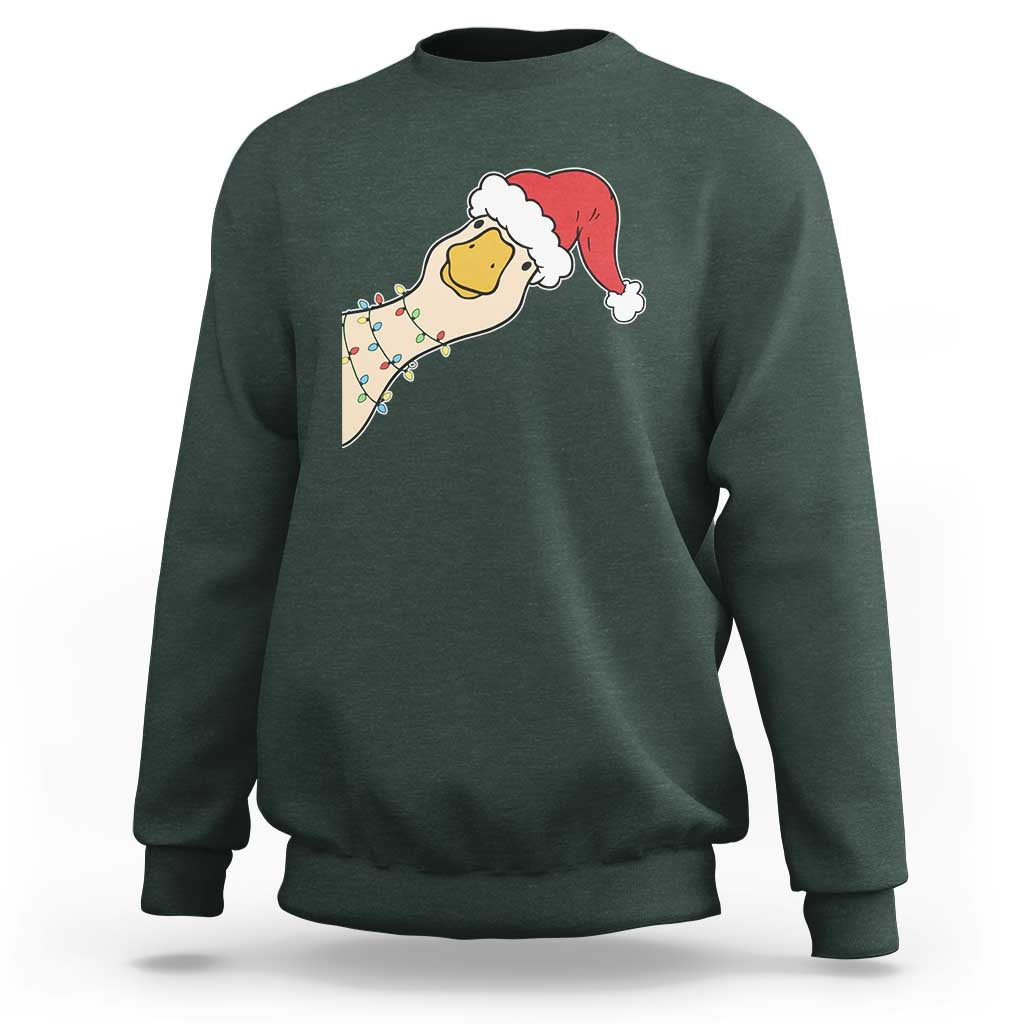 Funny Christmas Silly Goose Festive Holiday Sweatshirt - Wonder Print Shop