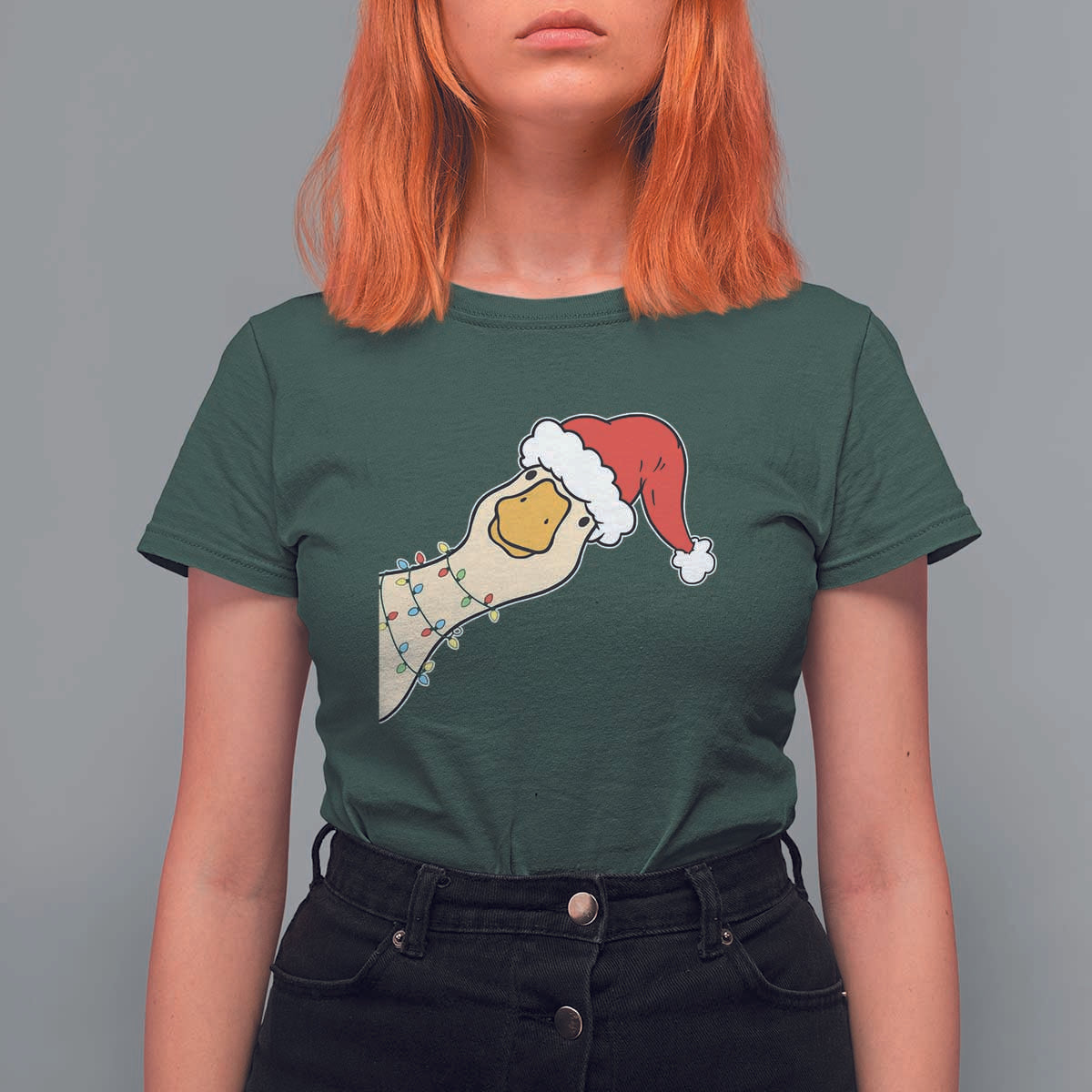 Funny Christmas Silly Goose Festive Holiday T Shirt For Women - Wonder Print Shop