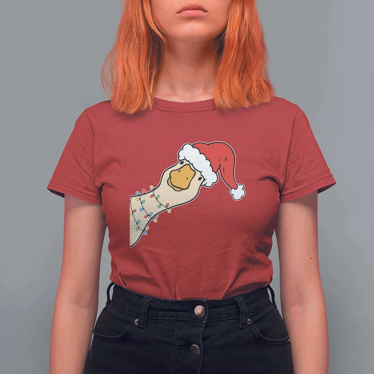Funny Christmas Silly Goose Festive Holiday T Shirt For Women - Wonder Print Shop