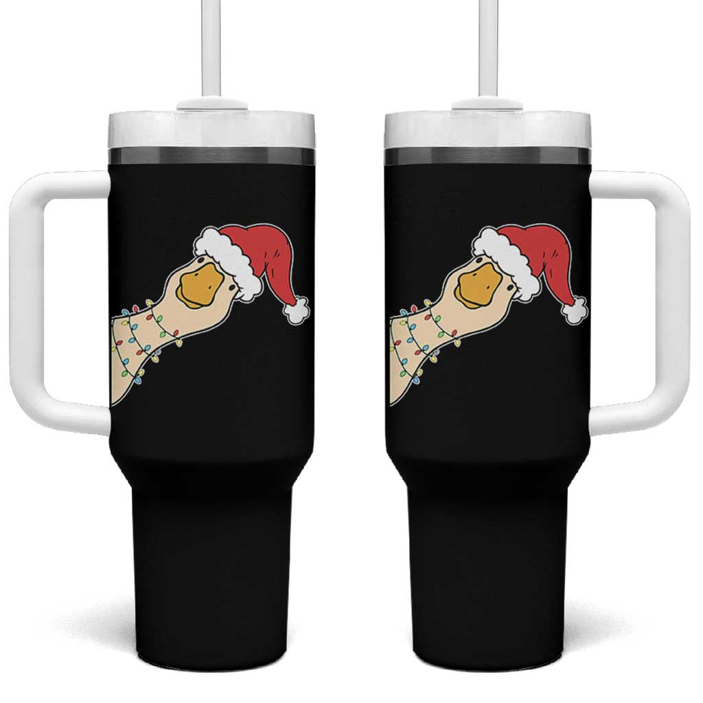 Funny Christmas Silly Goose Festive Holiday Tumbler With Handle - Wonder Print Shop