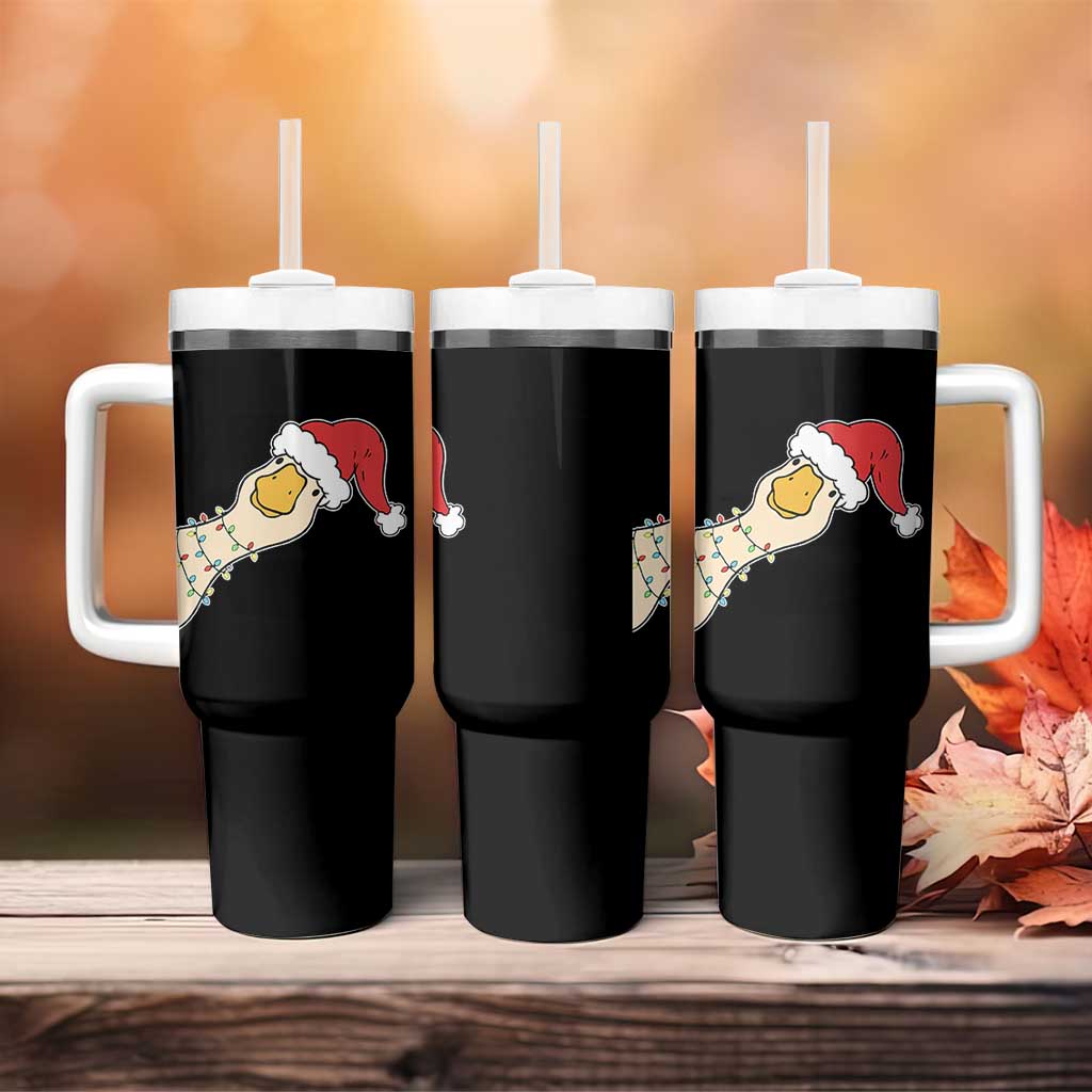 Funny Christmas Silly Goose Festive Holiday Tumbler With Handle - Wonder Print Shop