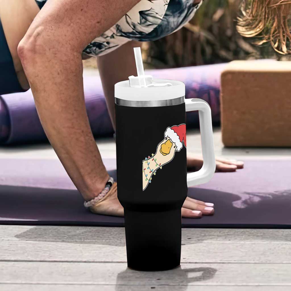 Funny Christmas Silly Goose Festive Holiday Tumbler With Handle - Wonder Print Shop