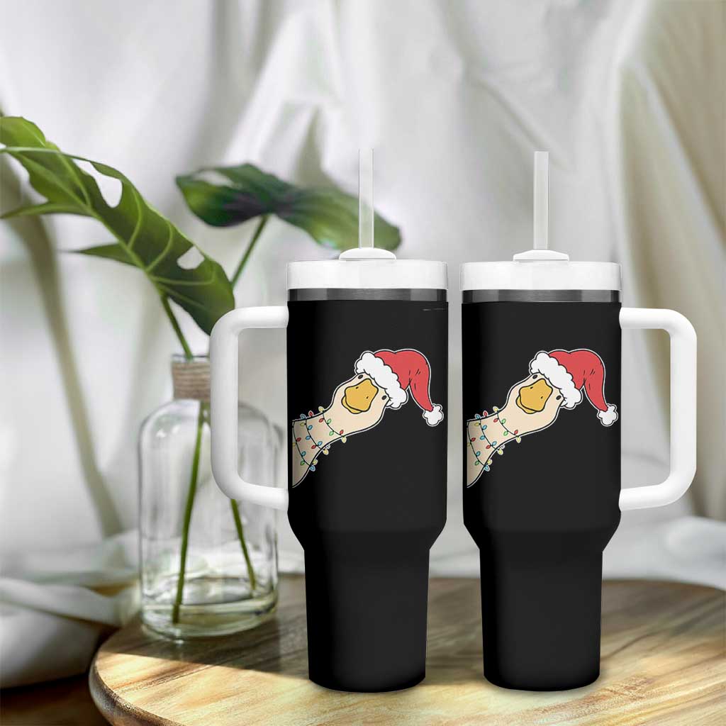Funny Christmas Silly Goose Festive Holiday Tumbler With Handle - Wonder Print Shop