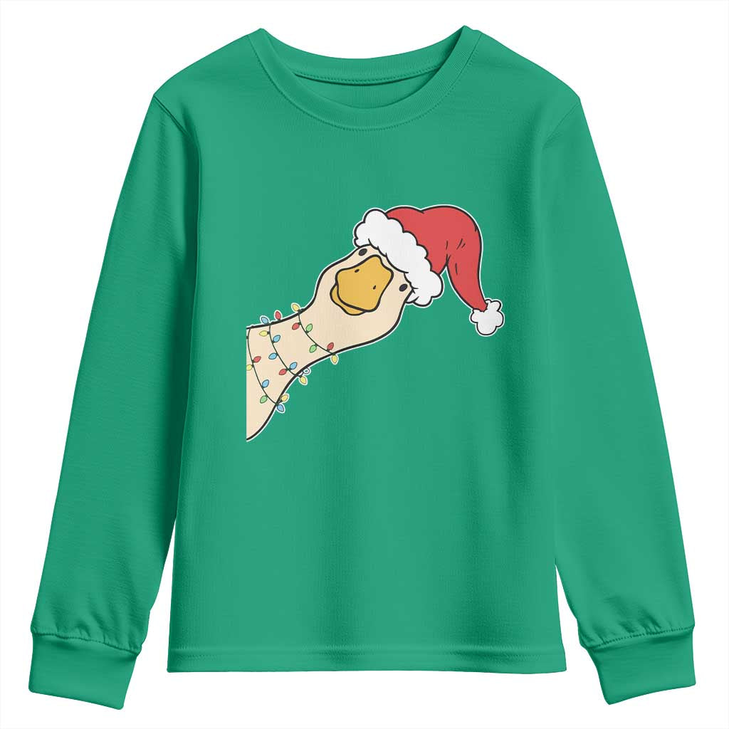 Funny Christmas Silly Goose Festive Holiday Youth Sweatshirt - Wonder Print Shop