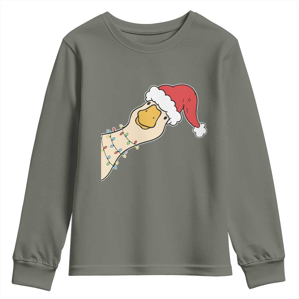 Funny Christmas Silly Goose Festive Holiday Youth Sweatshirt - Wonder Print Shop