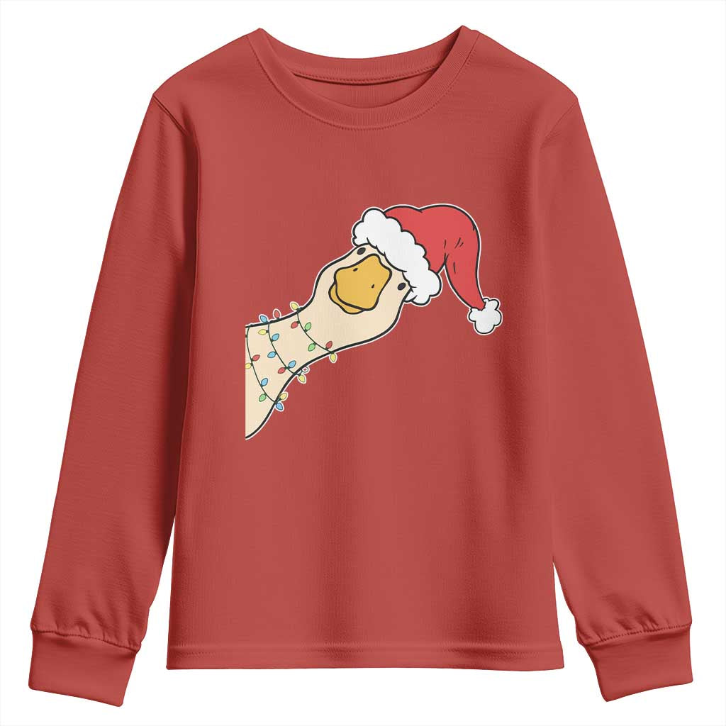 Funny Christmas Silly Goose Festive Holiday Youth Sweatshirt - Wonder Print Shop