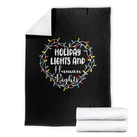 Holiday Lights And Human Rights Christmas Activism Throw Blanket - Wonder Print Shop