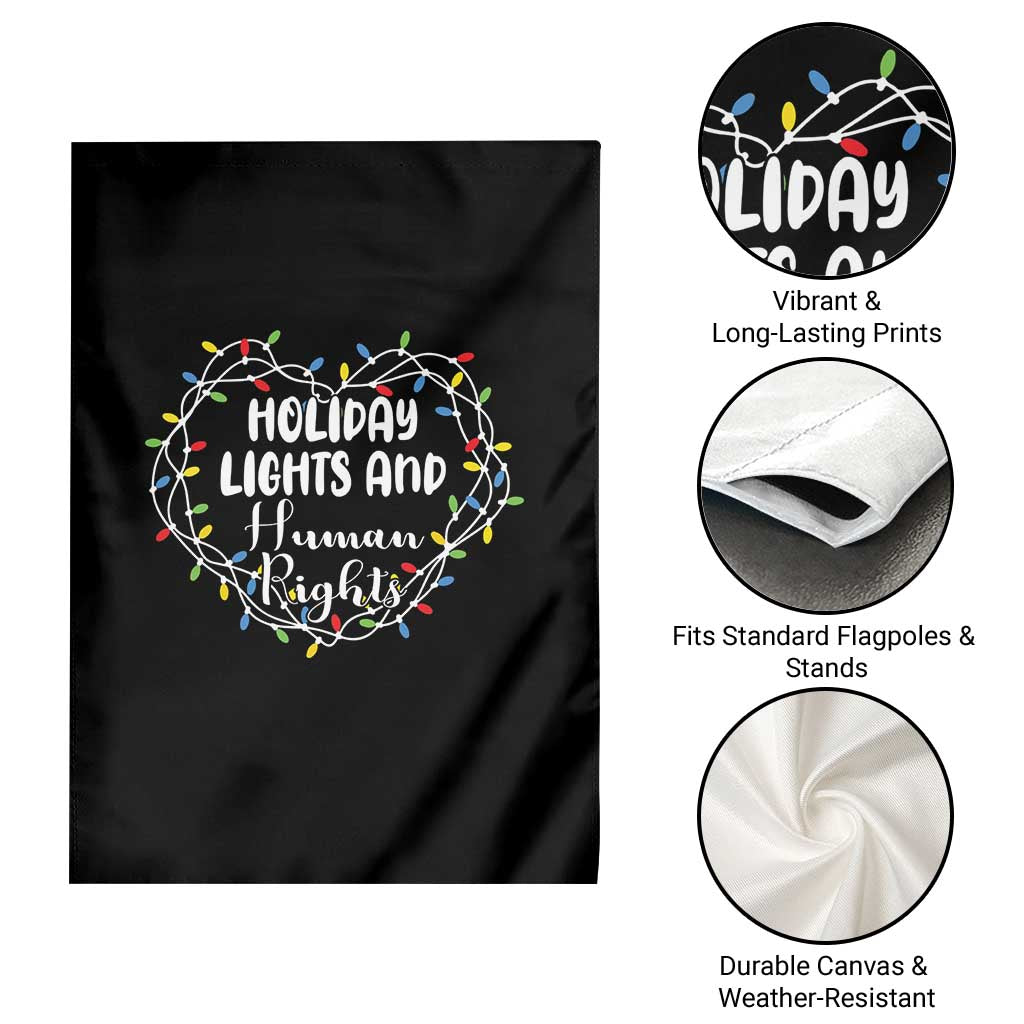 Holiday Lights And Human Rights Christmas Activism Garden Flag - Wonder Print Shop