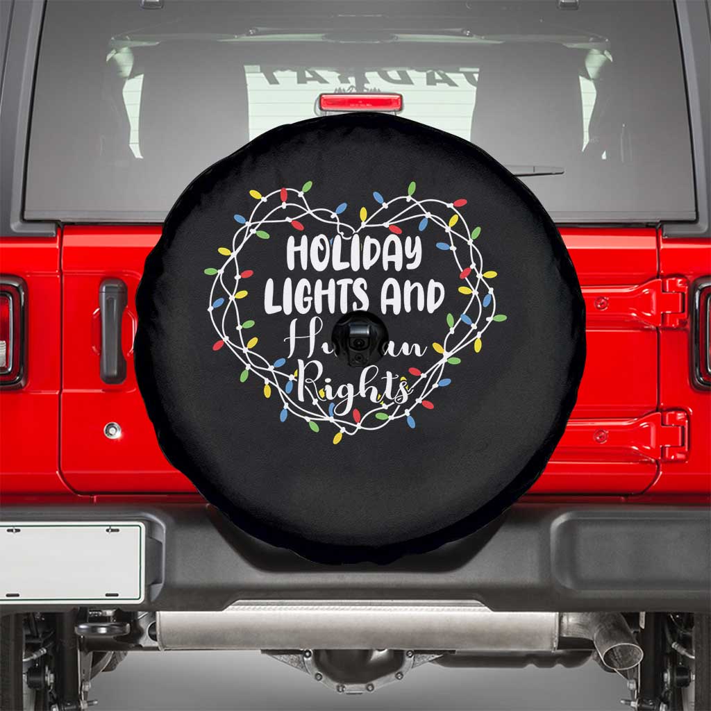 Holiday Lights And Human Rights Christmas Activism Spare Tire Cover - Wonder Print Shop