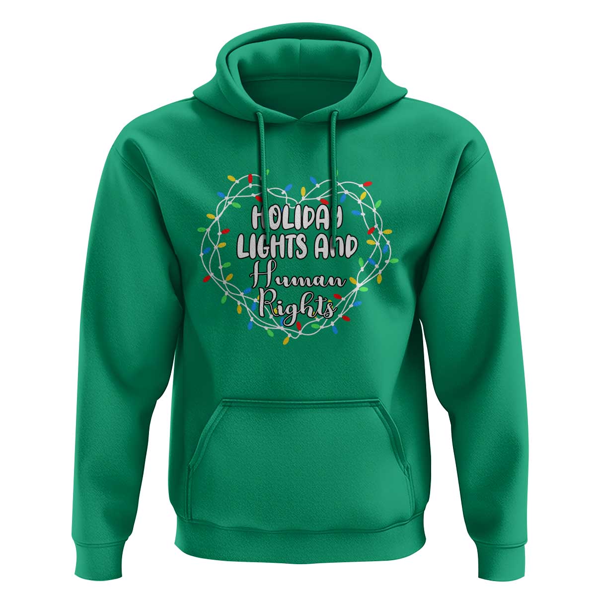 Holiday Lights And Human Rights Christmas Activism Hoodie - Wonder Print Shop