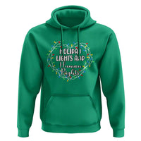 Holiday Lights And Human Rights Christmas Activism Hoodie - Wonder Print Shop