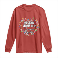 Holiday Lights And Human Rights Christmas Activism Long Sleeve Shirt - Wonder Print Shop
