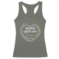 Holiday Lights And Human Rights Christmas Activism Racerback Tank Top - Wonder Print Shop