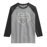 Holiday Lights And Human Rights Christmas Activism Raglan Shirt - Wonder Print Shop