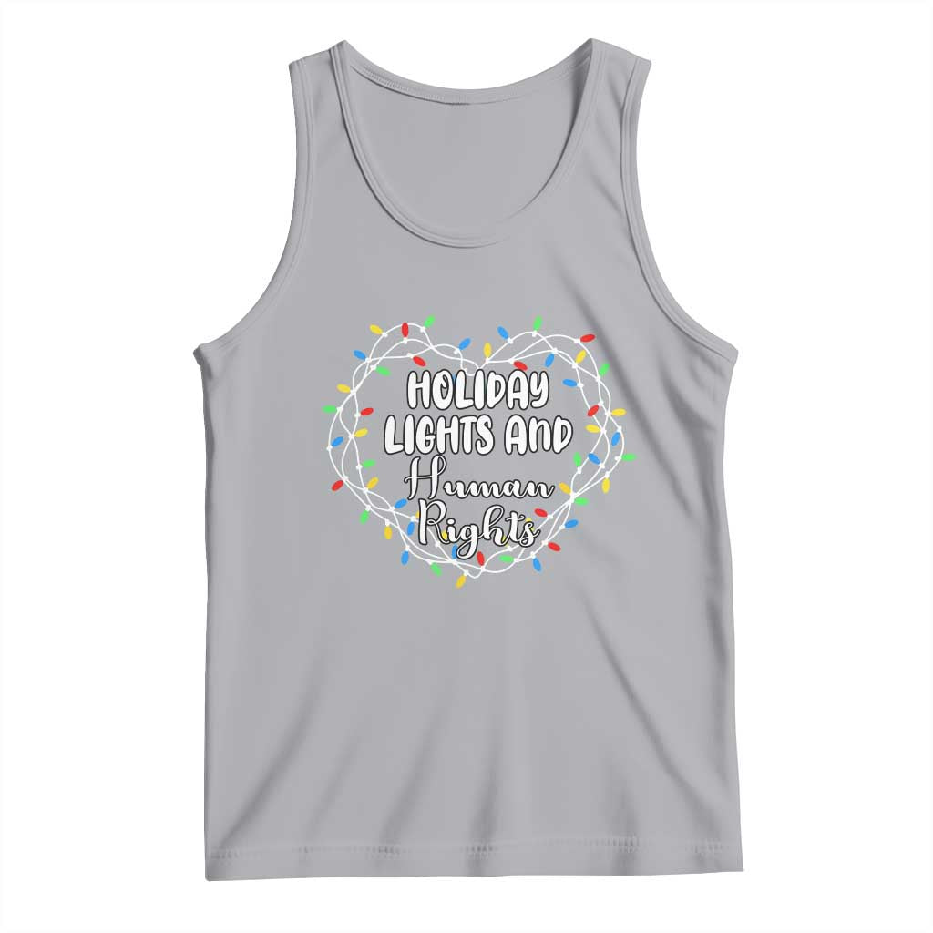 Holiday Lights And Human Rights Christmas Activism Tank Top - Wonder Print Shop
