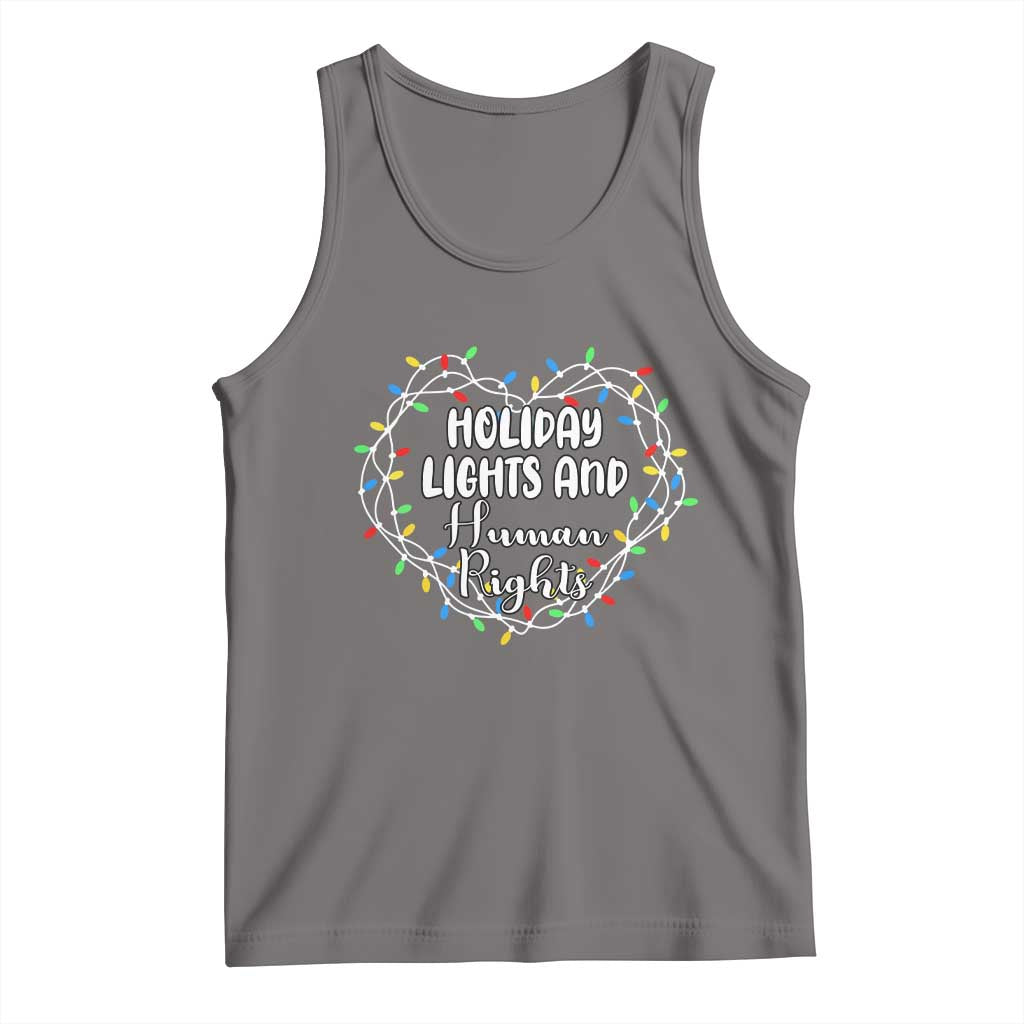 Holiday Lights And Human Rights Christmas Activism Tank Top - Wonder Print Shop