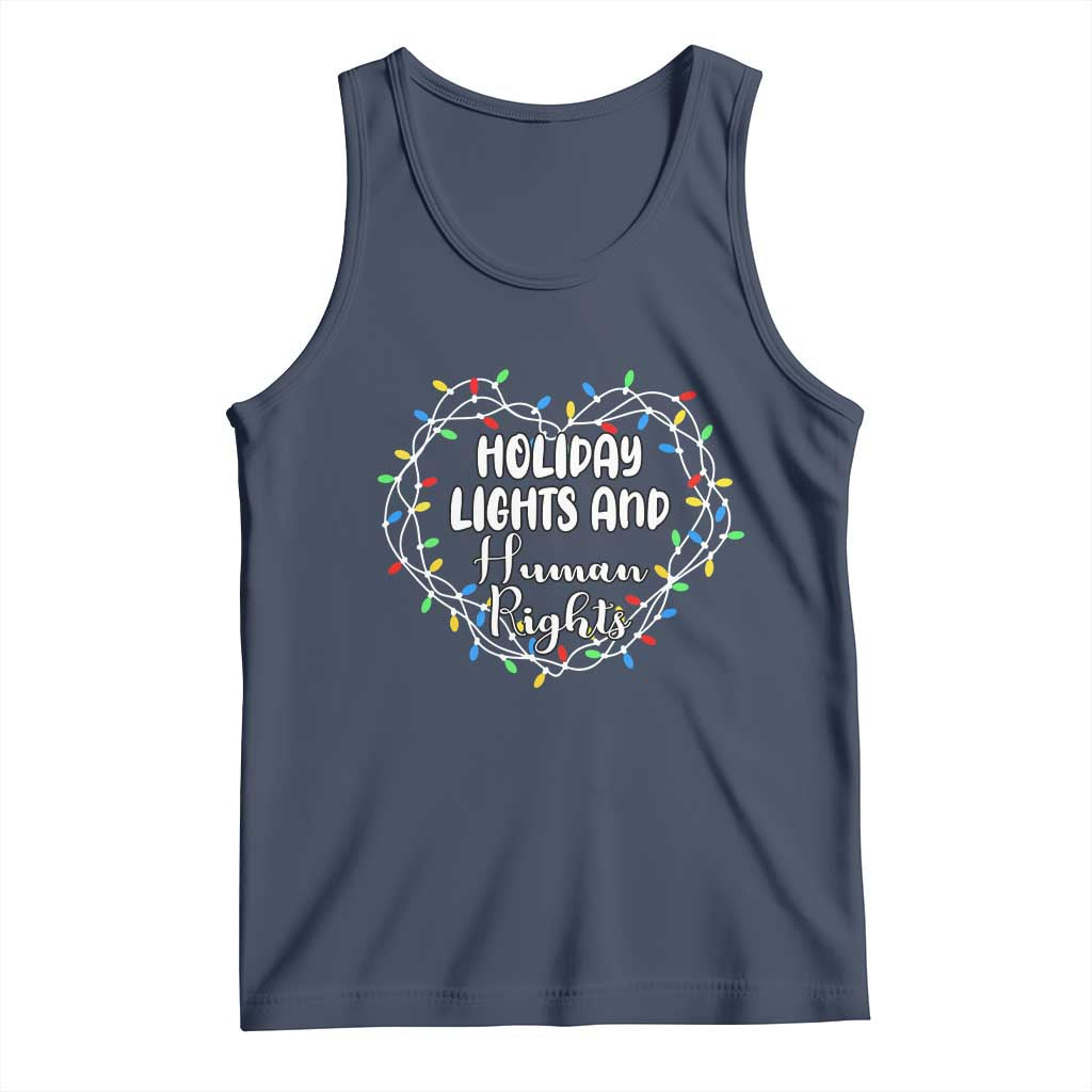 Holiday Lights And Human Rights Christmas Activism Tank Top - Wonder Print Shop