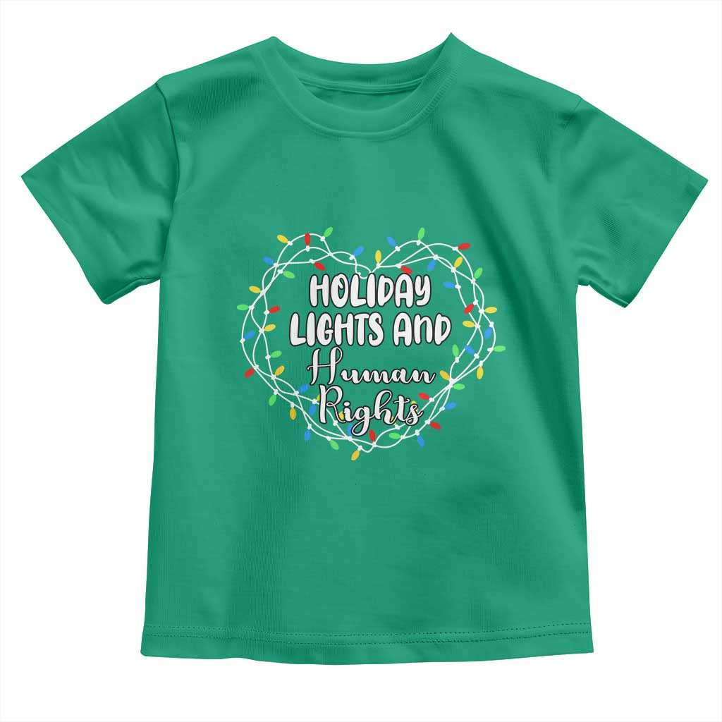 Holiday Lights And Human Rights Christmas Activism Toddler T Shirt - Wonder Print Shop