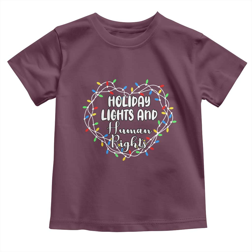 Holiday Lights And Human Rights Christmas Activism Toddler T Shirt - Wonder Print Shop