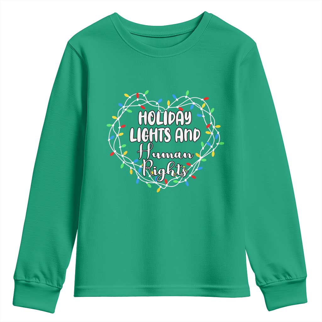 Holiday Lights And Human Rights Christmas Activism Youth Sweatshirt - Wonder Print Shop