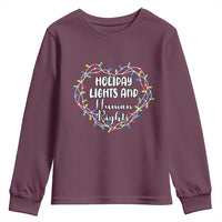 Holiday Lights And Human Rights Christmas Activism Youth Sweatshirt - Wonder Print Shop