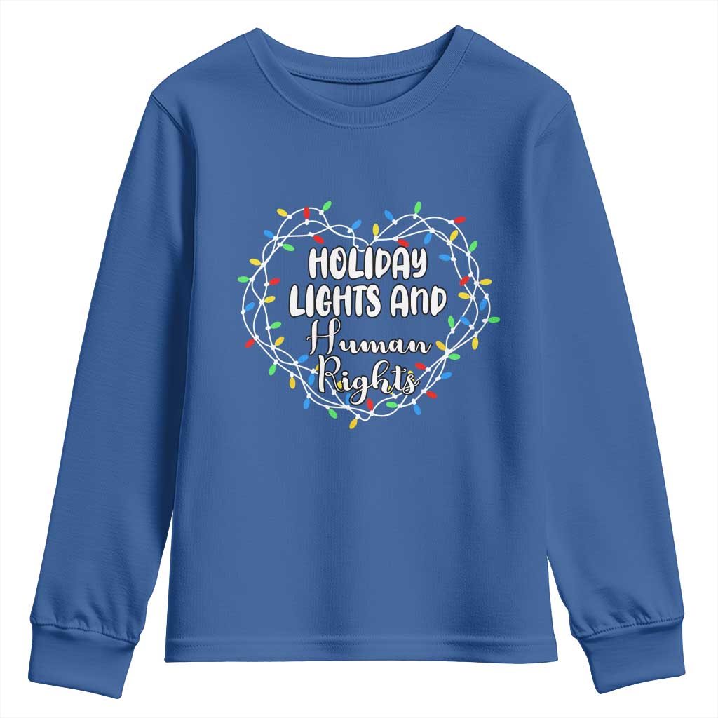 Holiday Lights And Human Rights Christmas Activism Youth Sweatshirt - Wonder Print Shop