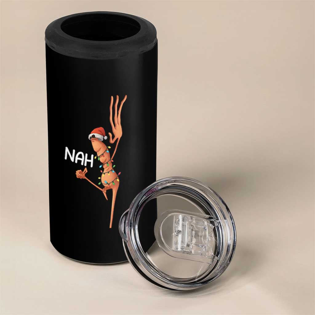 Funny Marcus The Worm Christmas Nah 4 in 1 Can Cooler Tumbler - Wonder Print Shop