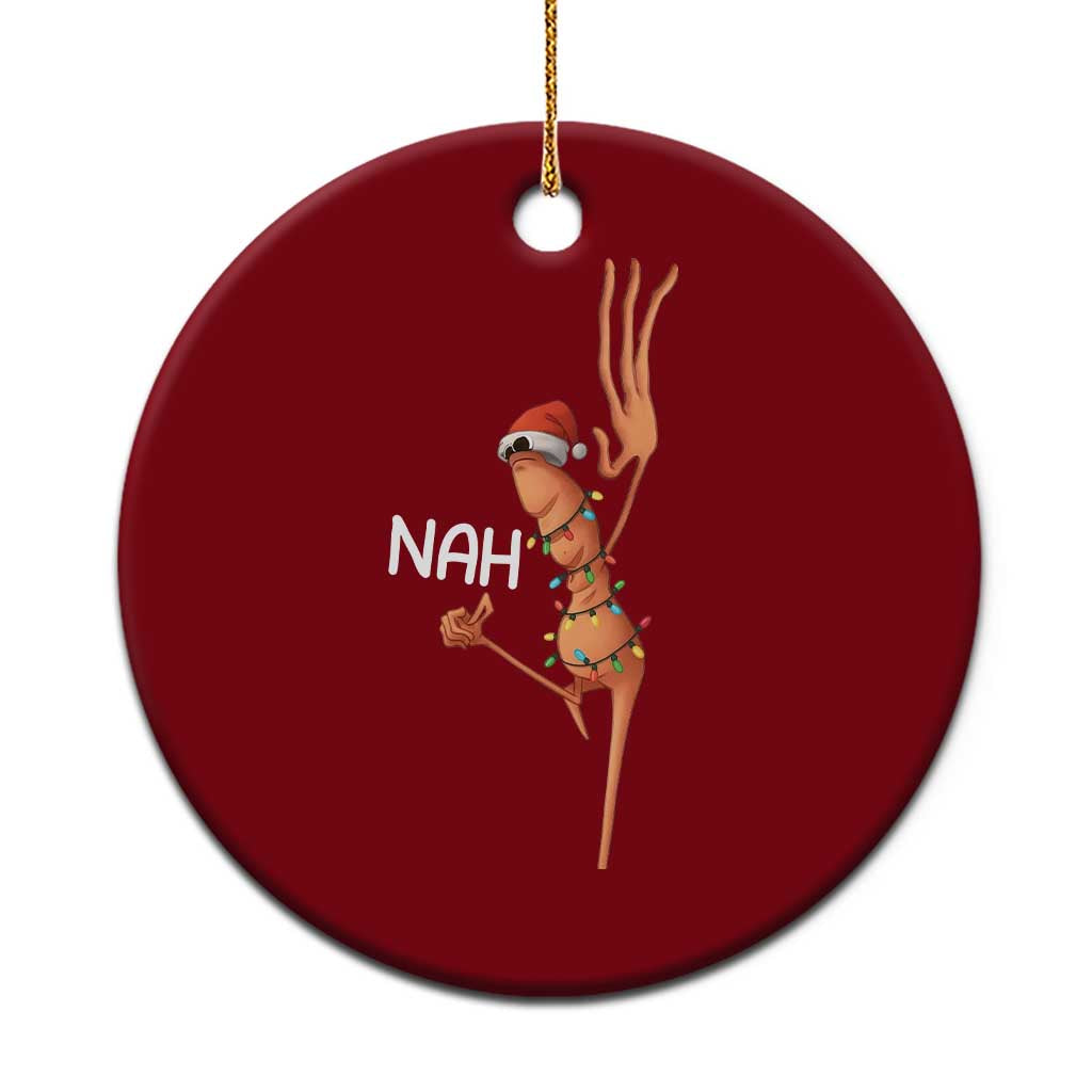 Funny Marcus The Worm Christmas Nah Ceramic Ornament - Wonder Print Shop