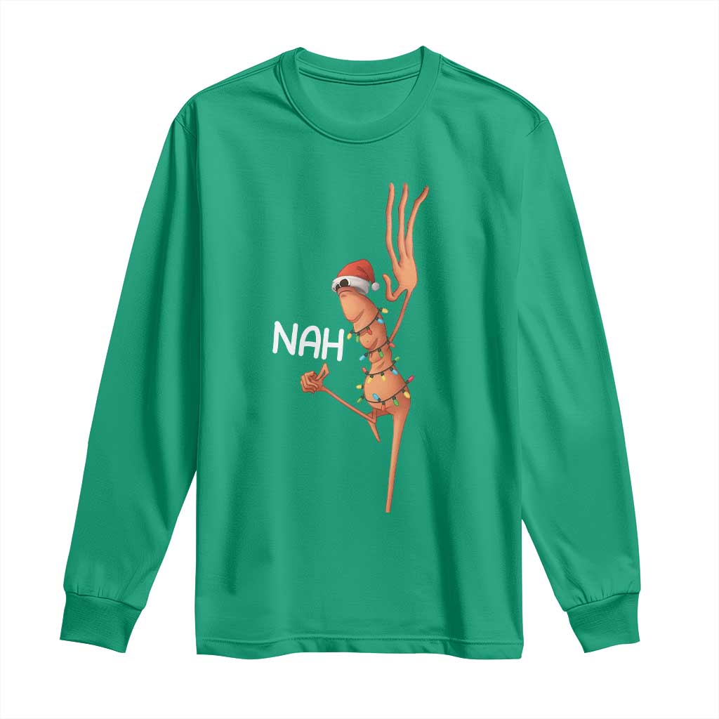 Funny Marcus The Worm Christmas Nah Long Sleeve Shirt - Wonder Print Shop