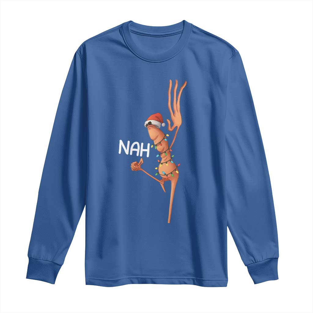 Funny Marcus The Worm Christmas Nah Long Sleeve Shirt - Wonder Print Shop
